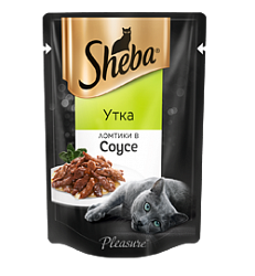 Влажный корм для кошек Sheba Pleasure ломтики в соусе с уткой, 75 г х 28 шт.
