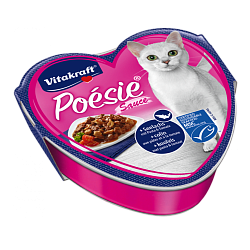 Влажный корм Vitakraft Poesie для взрослых кошек, сайда, паста и томаты в соусе 85 г х 15 шт.