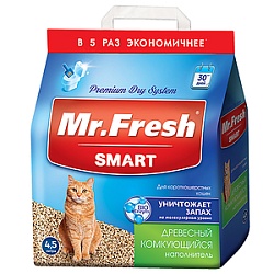 Древесный наполнитель Mr.Fresh Smart для короткошерстных кошек