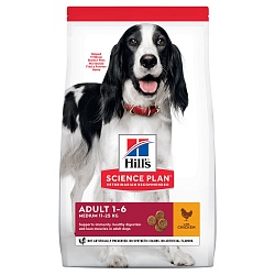 Сухой корм для собак средних пород Hill's Science Plan Canine Adult Advanced Fitness Medium с курицей
