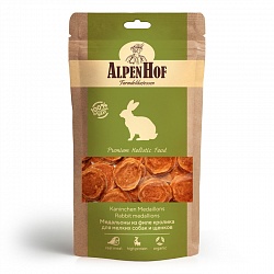 Лакомство AlpenHof Медальоны из филе кролика для мелких собак и щенков, 50 г